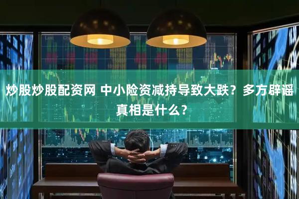 炒股炒股配资网 中小险资减持导致大跌?多方辟谣 真相是什么?