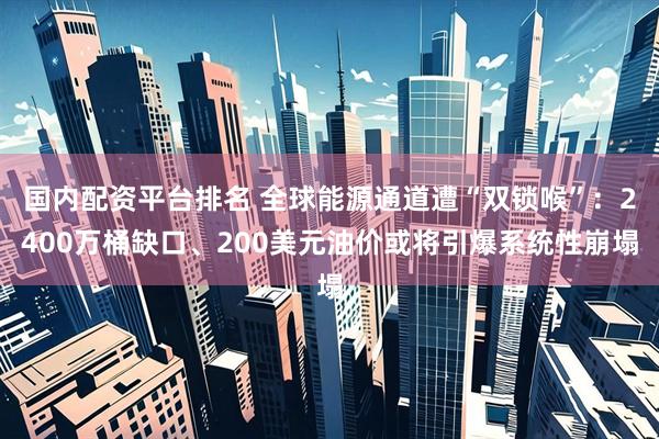 国内配资平台排名 全球能源通道遭“双锁喉”：2400万桶缺口、200美元油价或将引爆系统性崩塌